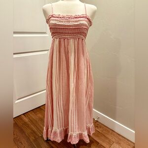 Adorable Max Studio Sunmer Red White Striped Maxi Dress Size XS or Small EUC